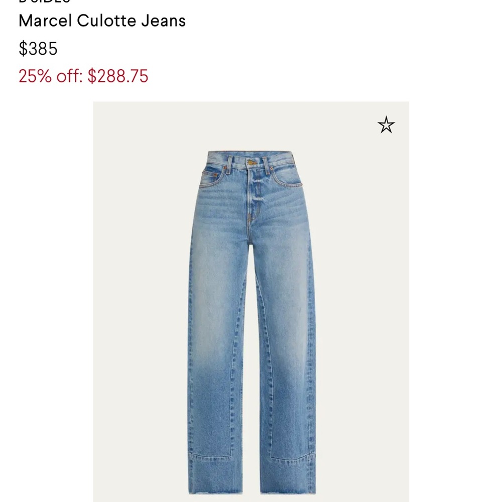 B Sides Blue Marcel Culotte Jeans